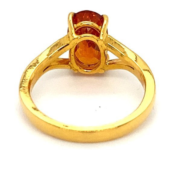 Spessartine 3.50ct Solid 22K Yellow Gold Ring - Picture 5 of 8